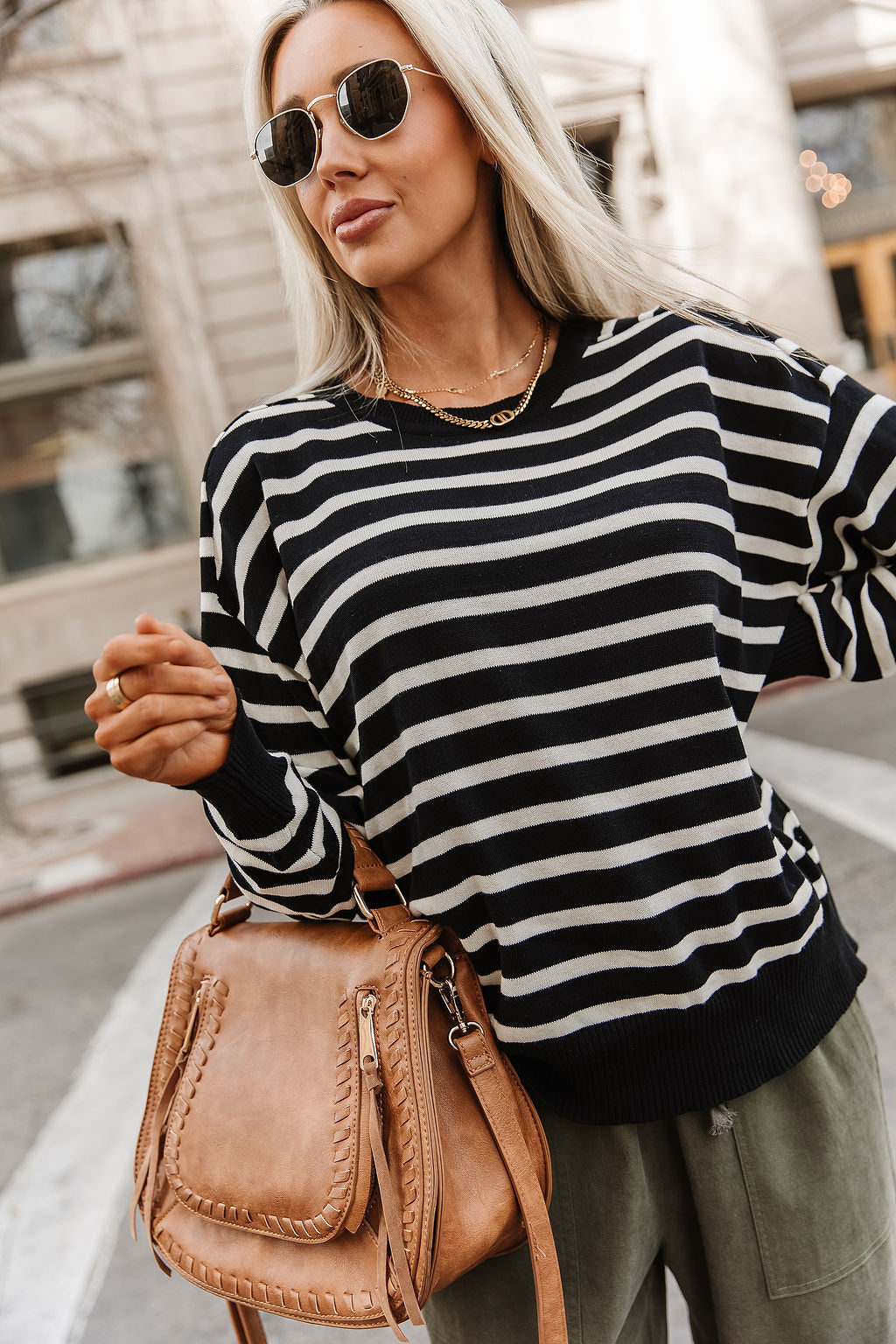 BEVIQUEEN It Girl Stripe Sweater