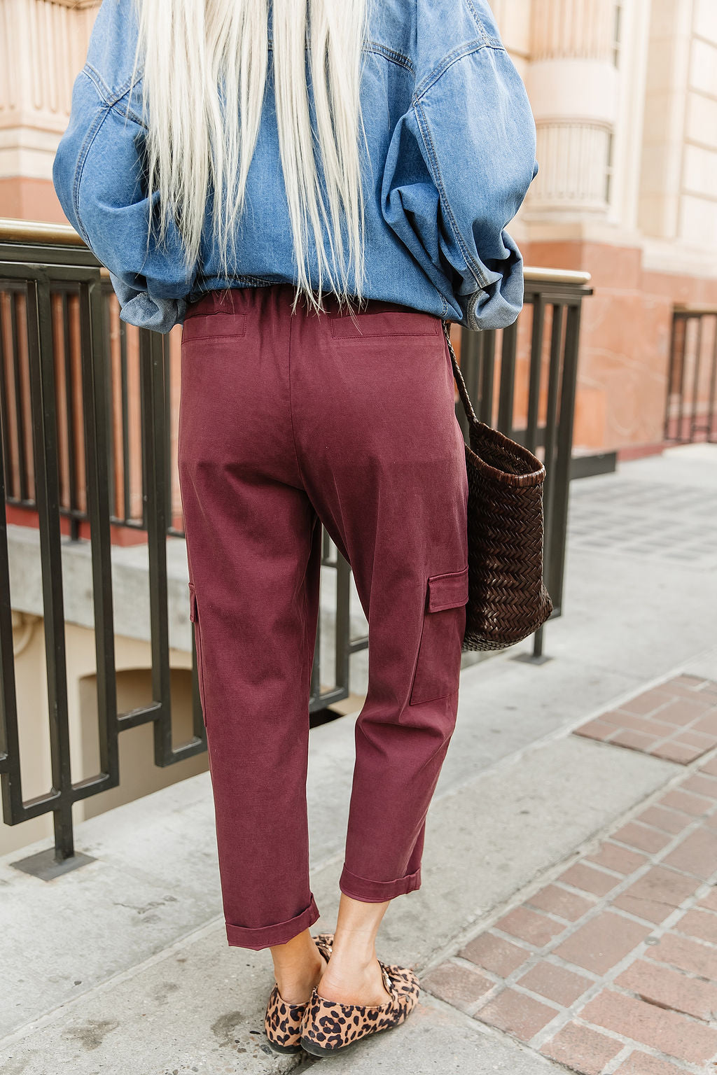BEVIQUEEN Cargo Cutie Crop Pant - Wine