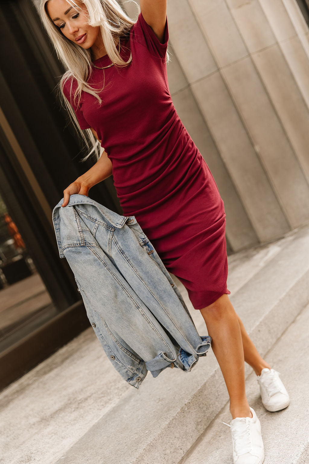 BEVIQUEEN Better Than Basic Dress - Burgundy