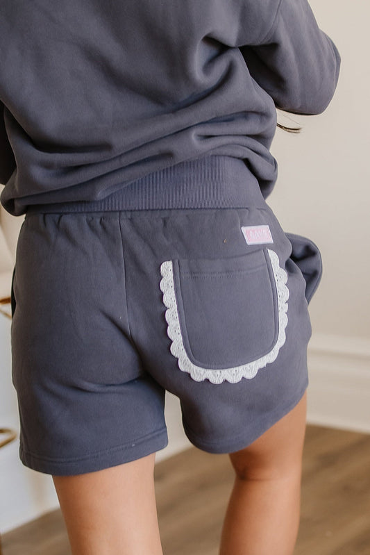 BEVIQUEEN Comfort Zone Shorts - Charcoal Lace