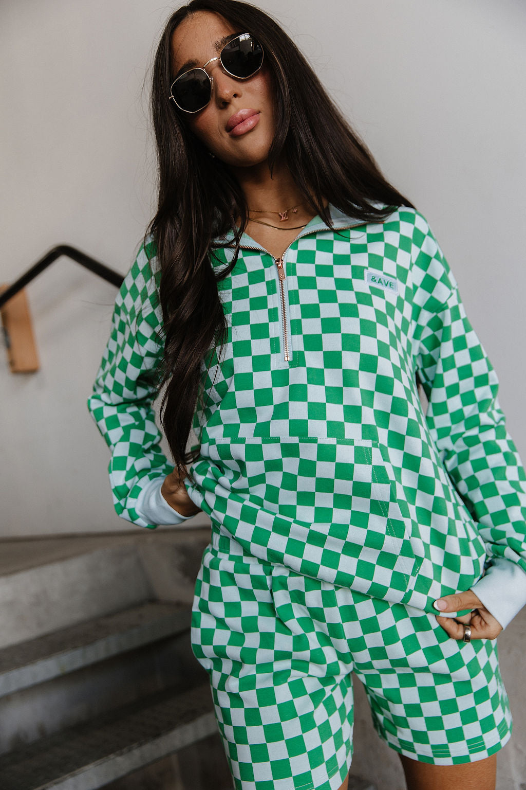 BEVIQUEEN University HalfZip Sweatshirt - Sweet Breeze