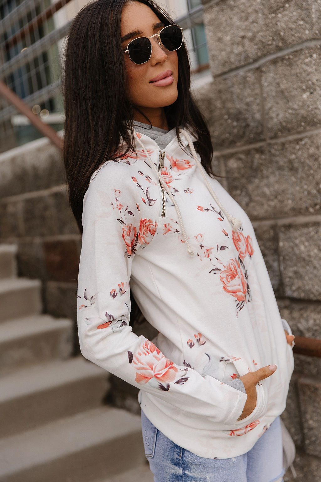 BEVIQUEEN DoubleHood™ Sweatshirt - Brushed Blossoms
