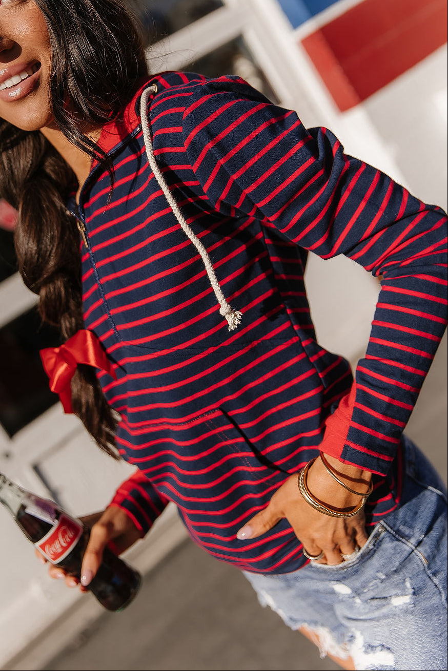 BEVIQUEEN HalfZip Sweatshirt - Sailaway Stripes
