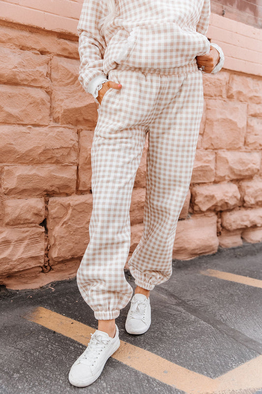 BEVIQUEEN Comfort Zone Joggers - Gingham Lace