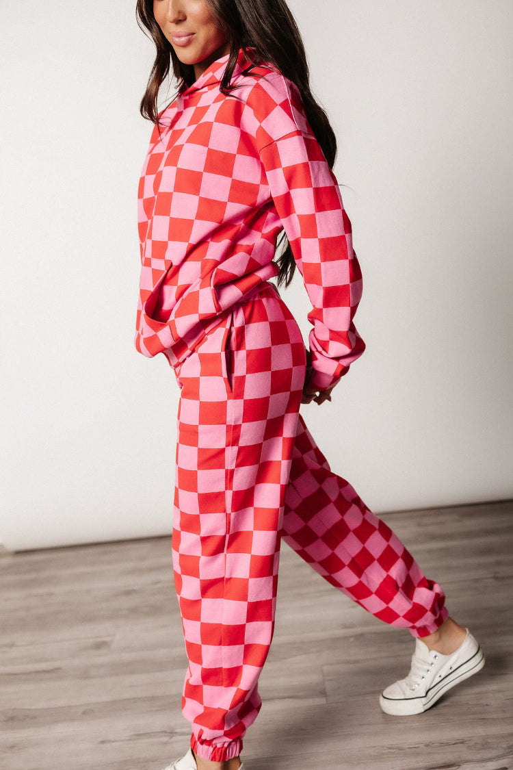 BEVIQUEEN Checkered Joggers - Love Language