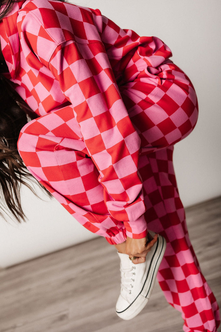 BEVIQUEEN Checkered Joggers - Love Language