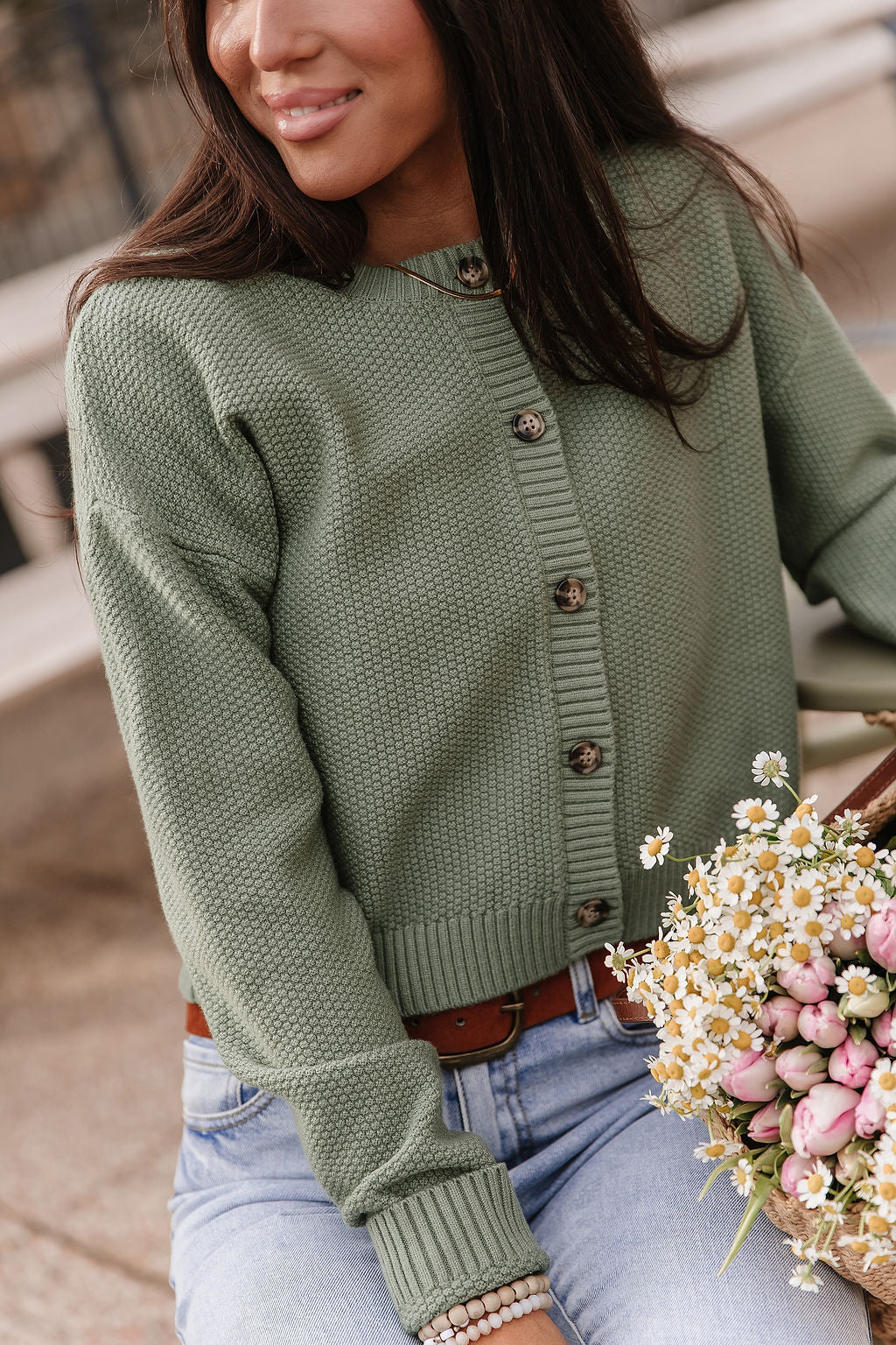 BEVIQUEEN Cloud Knit Cardigan - Fern