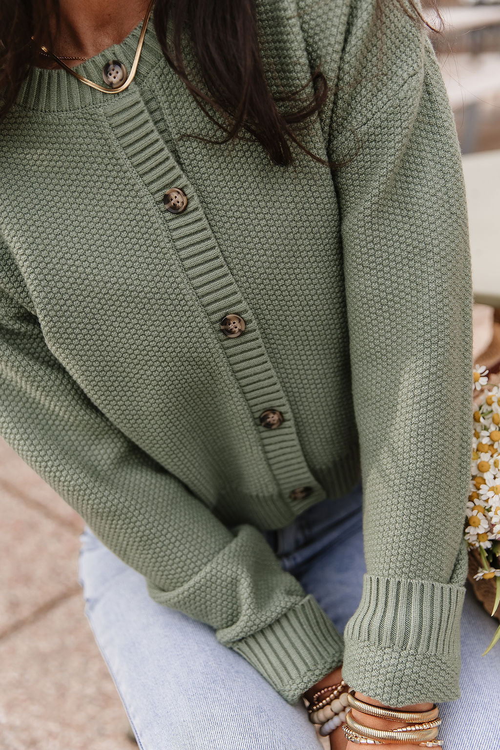 BEVIQUEEN Cloud Knit Cardigan - Fern