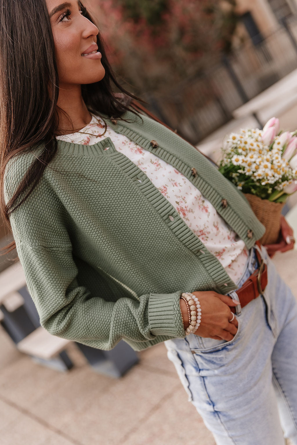 BEVIQUEEN Cloud Knit Cardigan - Fern