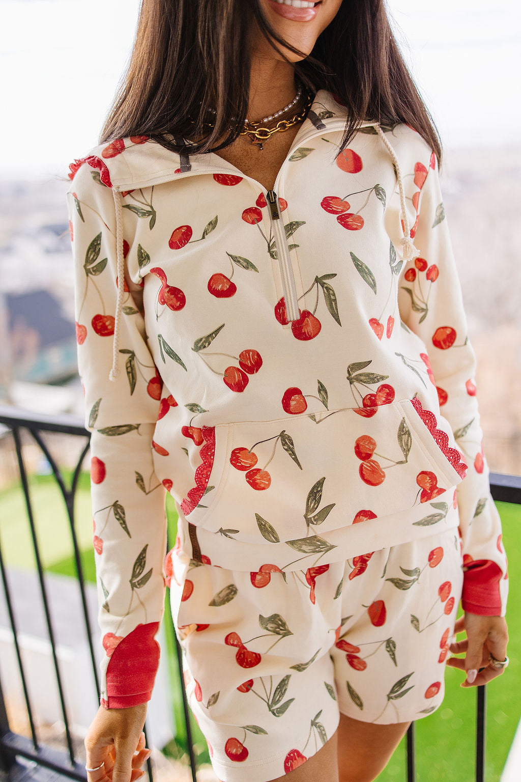 BEVIQUEEN HalfZip Sweatshirt - Cherry On Top