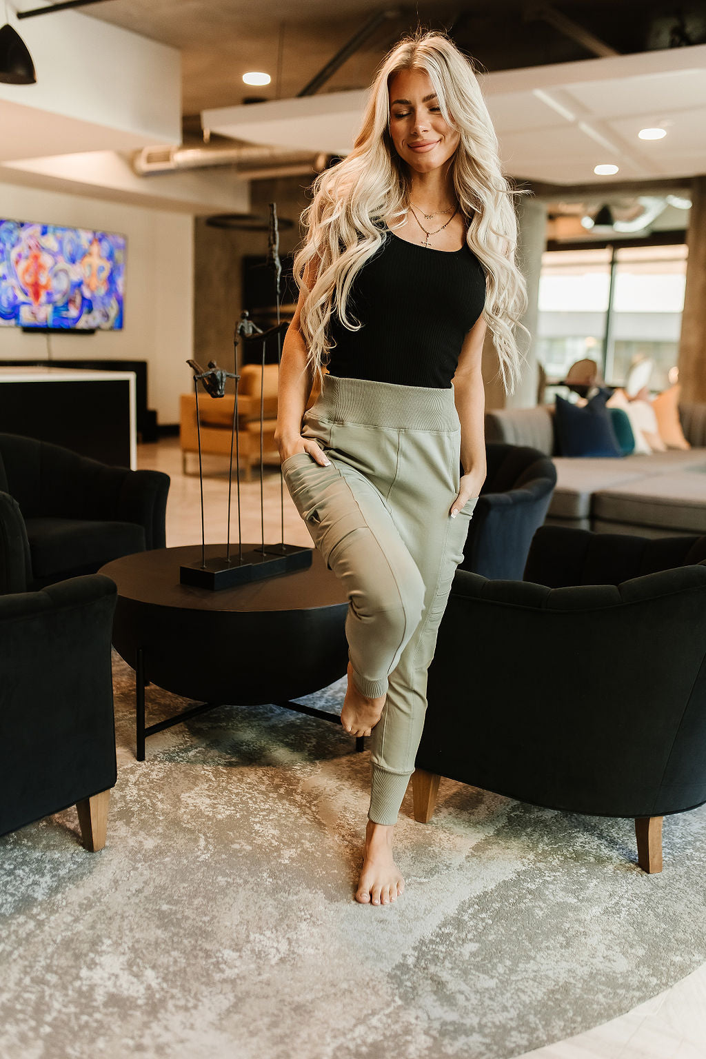 BEVIQUEEN Level Up Joggers- Sage