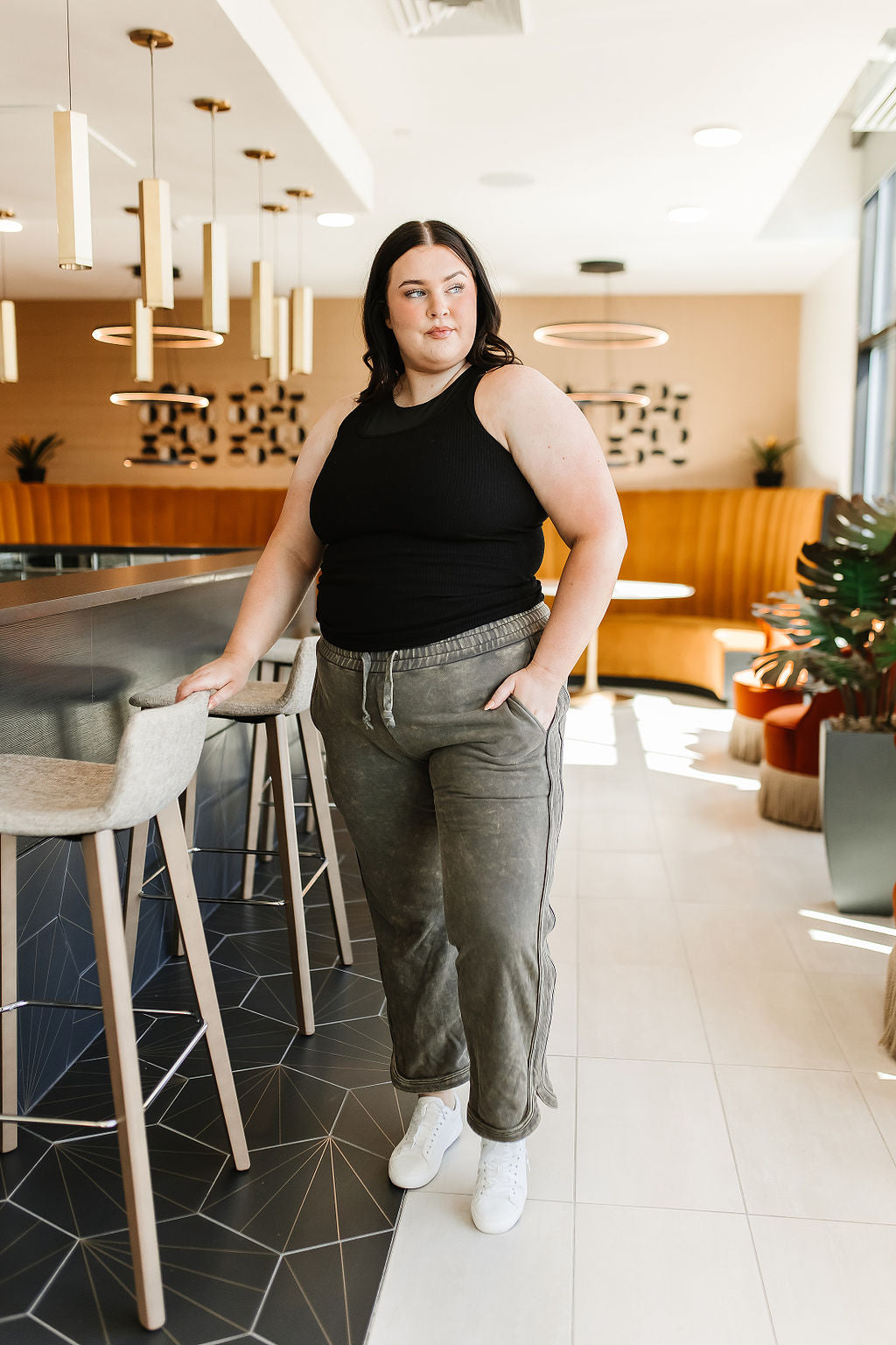 BEVIQUEEN Everyday Pant- Washed Olive