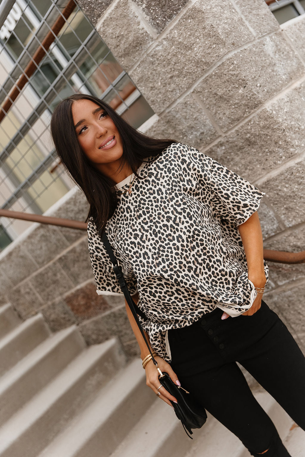 BEVIQUEEN Boyfriend Tee - Layover Leopard