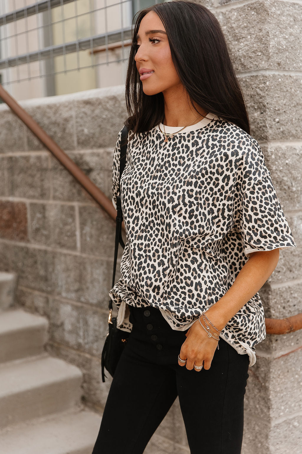 BEVIQUEEN Boyfriend Tee - Layover Leopard