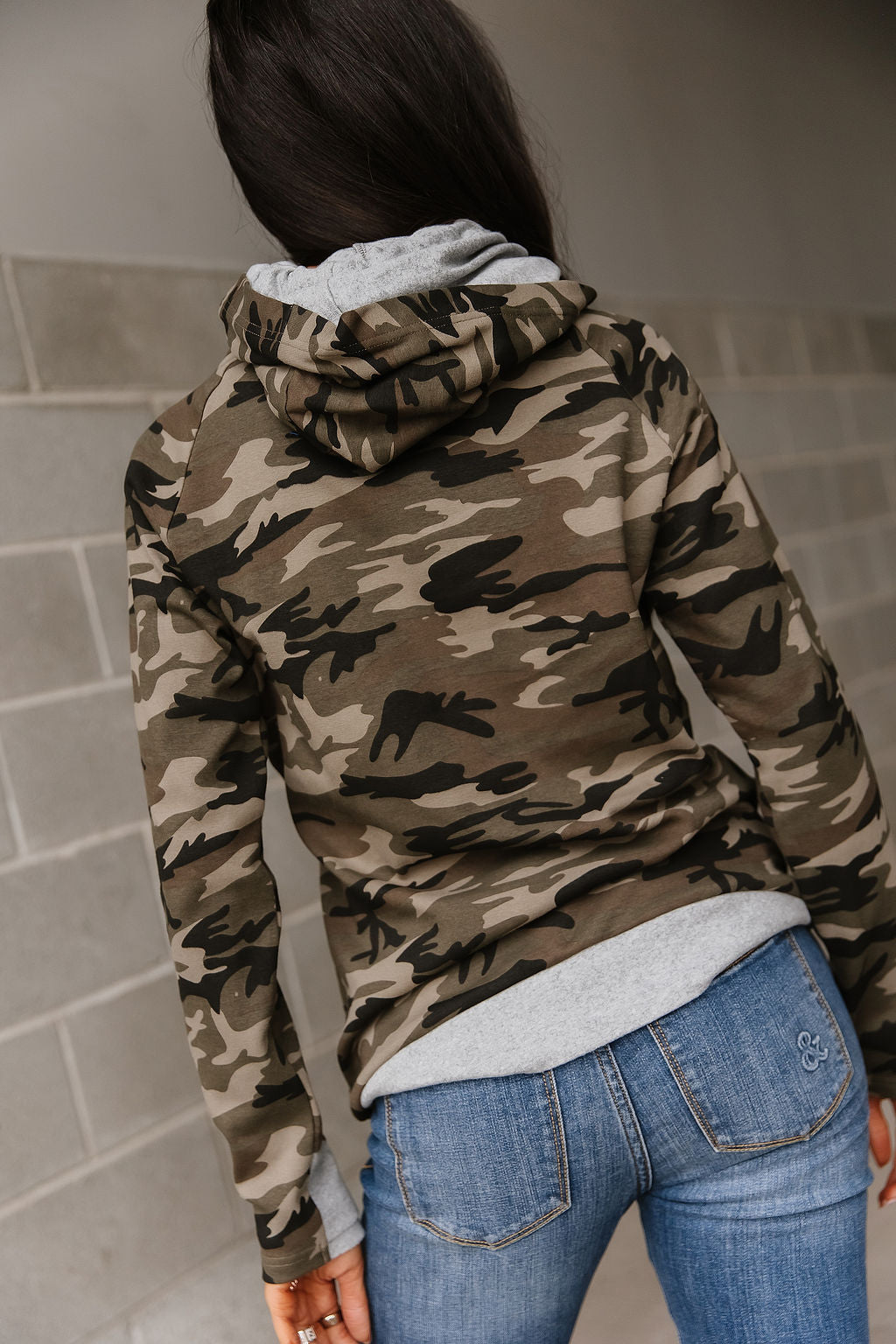 BEVIQUEEN DoubleHood™ Sweatshirt - Carry-On Camo