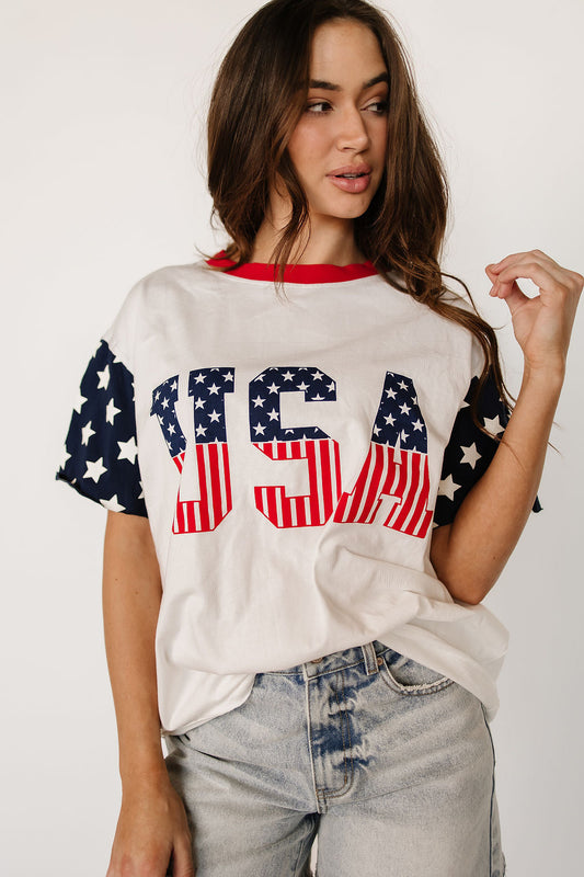 BEVIQUEEN Boyfriend Tee - All American Girl