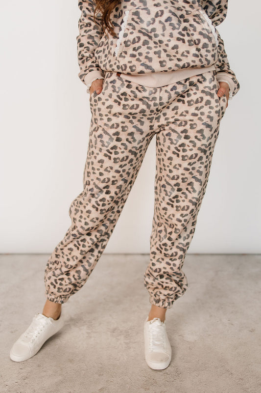 BEVIQUEEN Comfort Zone Joggers - Leopard Lace