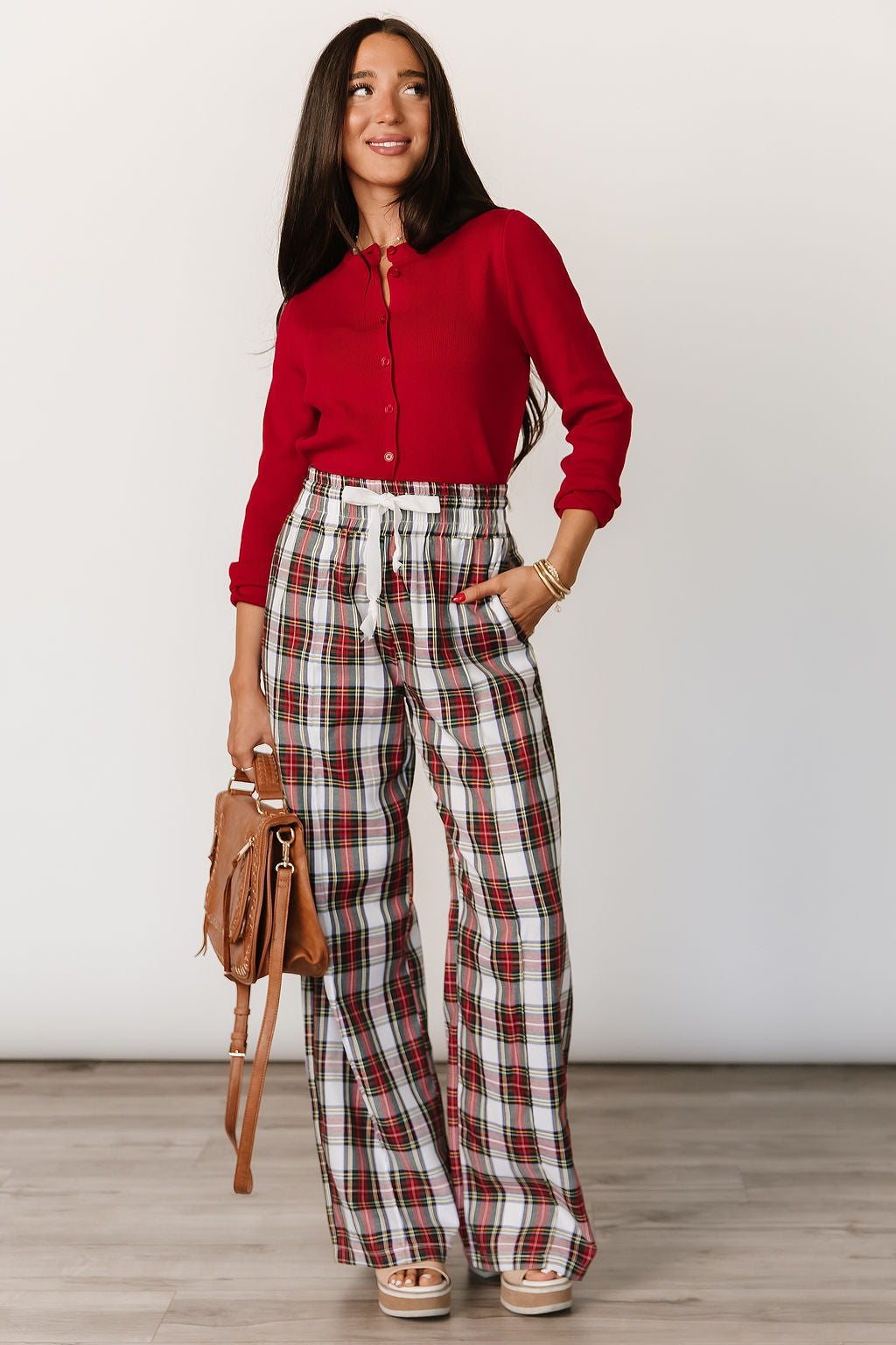 BEVIQUEEN Everywear Pant - White Plaid
