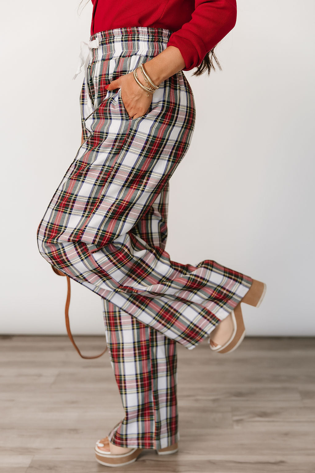 BEVIQUEEN Everywear Pant - White Plaid
