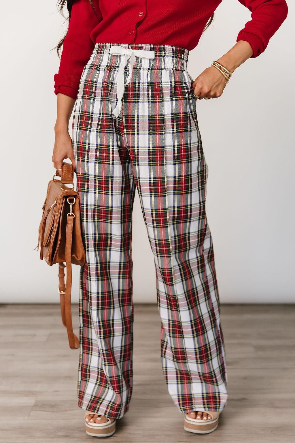 BEVIQUEEN Everywear Pant - White Plaid