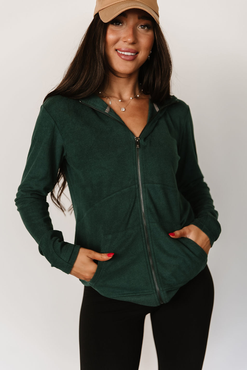 BEVIQUEEN Performance Fleece FullZip Sweatshirt - Evergreen