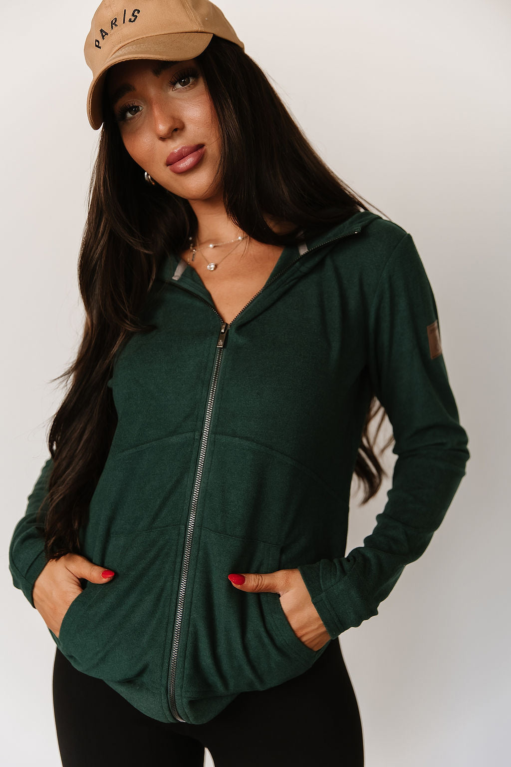 BEVIQUEEN Performance Fleece FullZip Sweatshirt - Evergreen