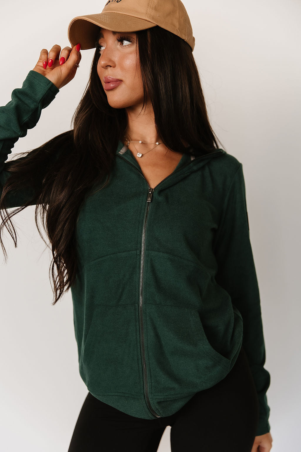 BEVIQUEEN Performance Fleece FullZip Sweatshirt - Evergreen