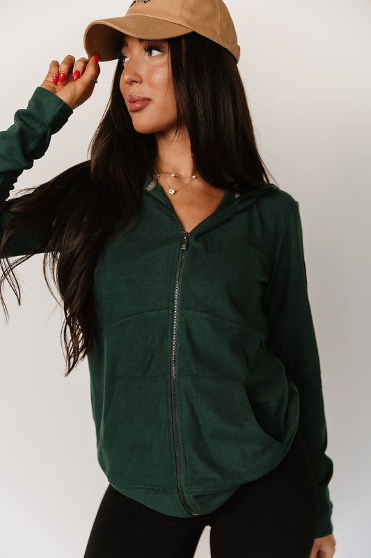 BEVIQUEEN Performance Fleece FullZip Sweatshirt - Evergreen