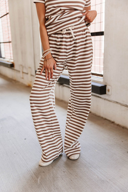 BEVIQUEEN 24/7 Pant - Coffee Stripe