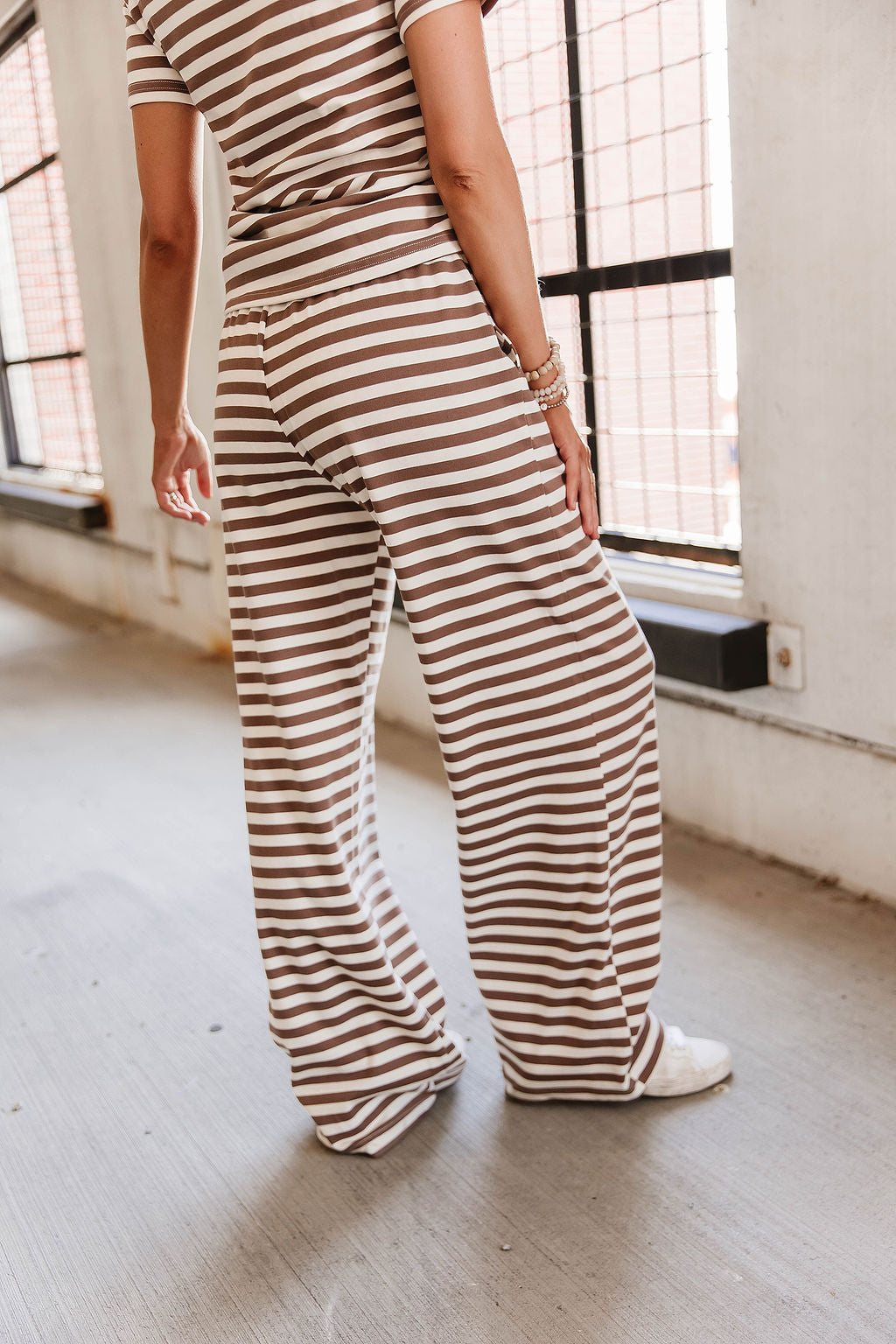 BEVIQUEEN 24/7 Pant - Coffee Stripe