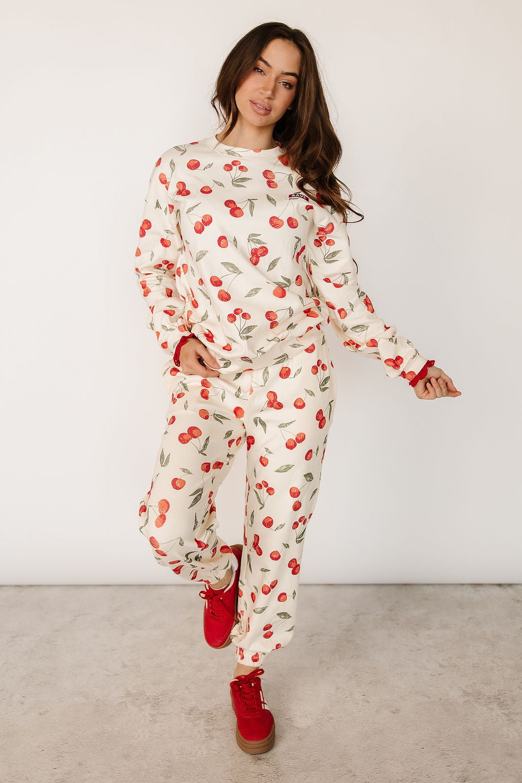 BEVIQUEEN University Pullover - Cherry Charmed