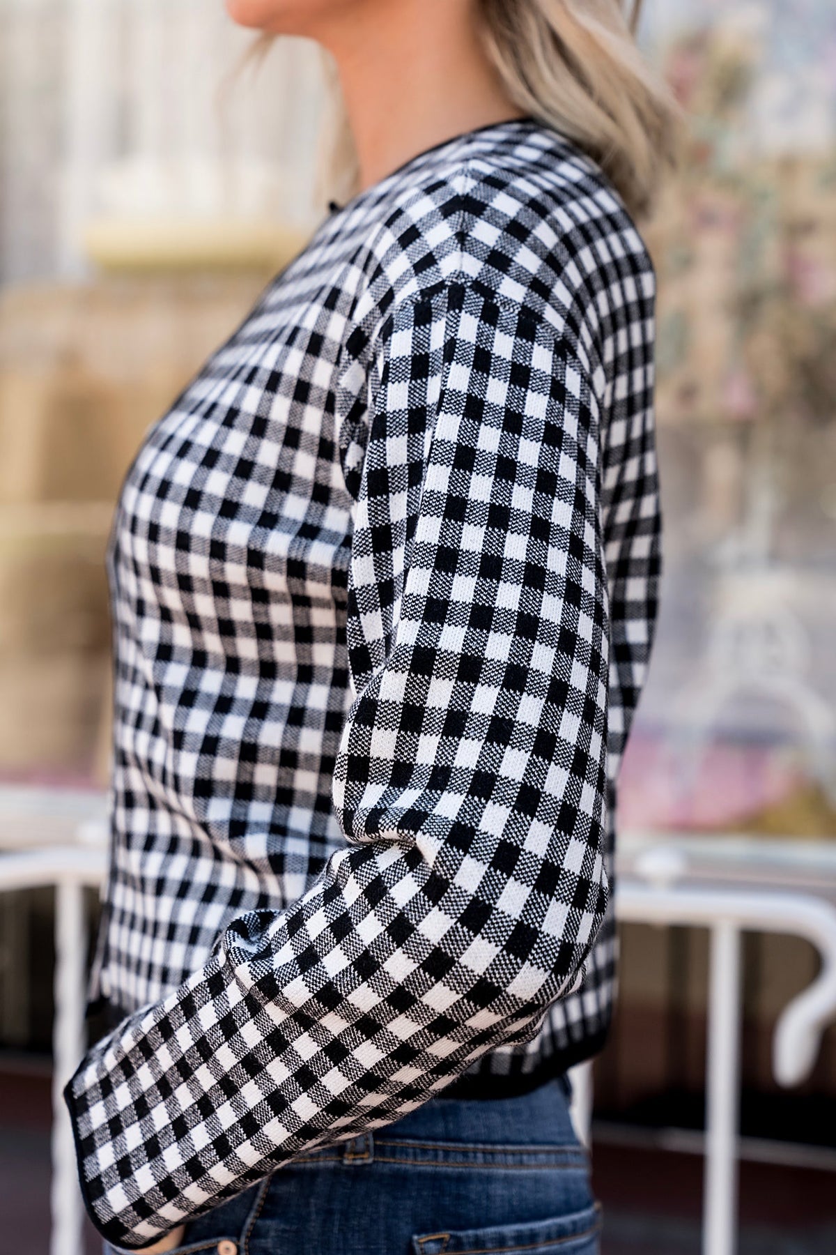 BEVIQUEEN Black Gingham Cardigan