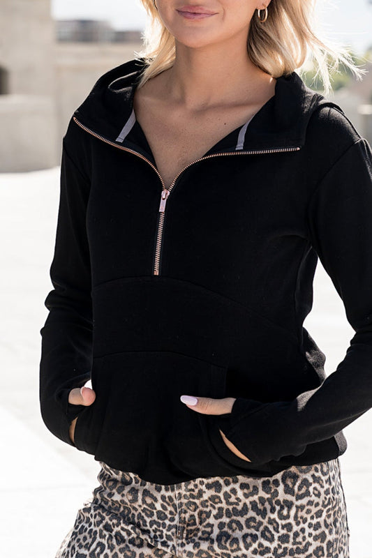 BEVIQUEEN HalfZip Sweatshirt - Midnight Rose