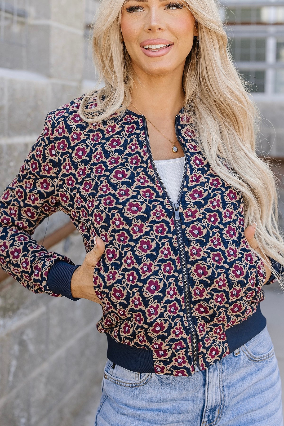 BEVIQUEEN Flowerbomb-er Jacket- Blue
