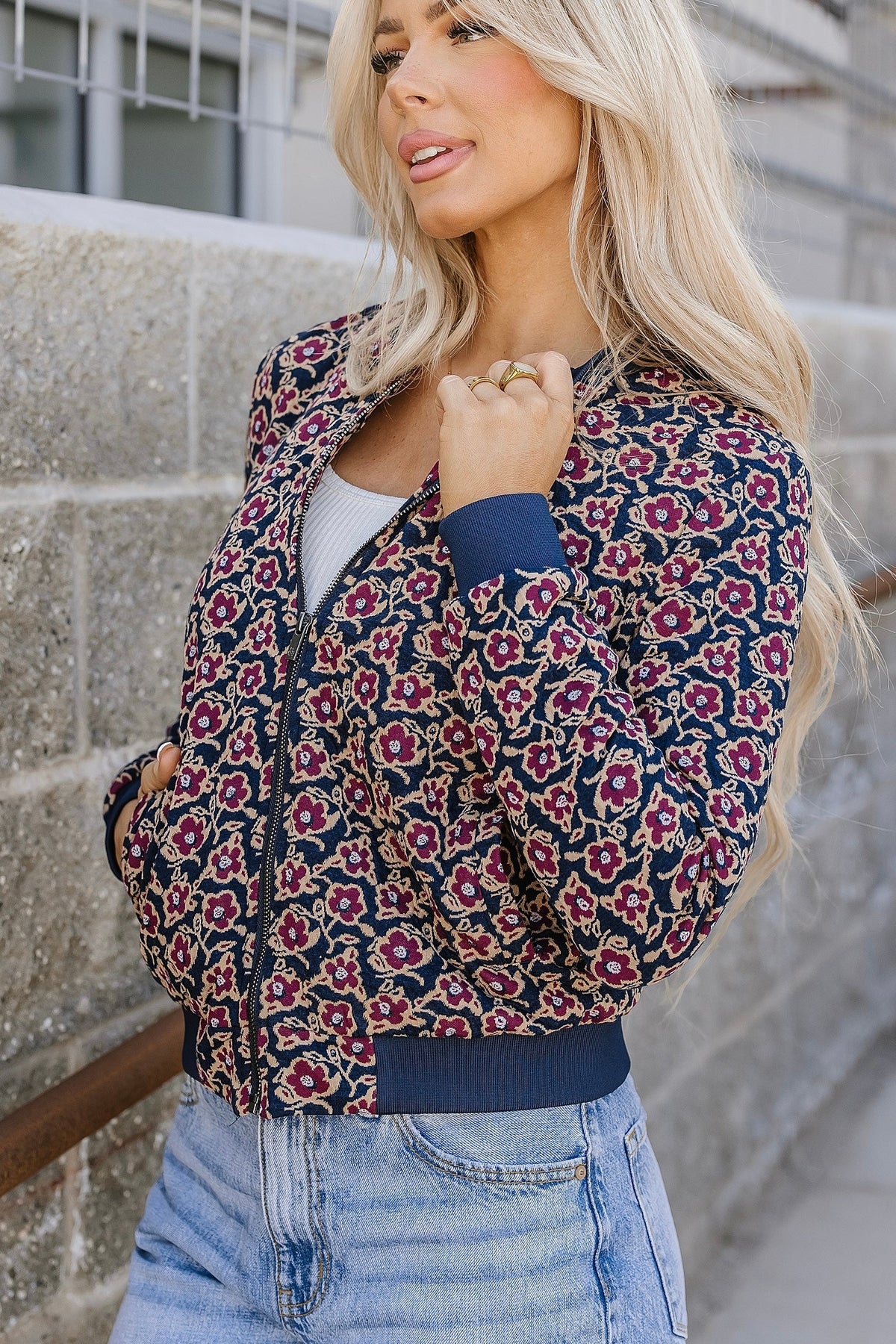 BEVIQUEEN Flowerbomb-er Jacket- Blue