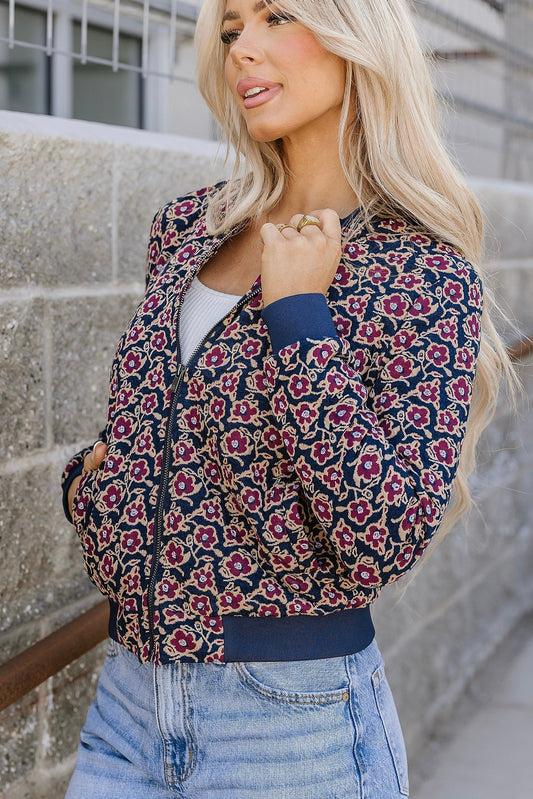 BEVIQUEEN Flowerbomb-er Jacket- Blue