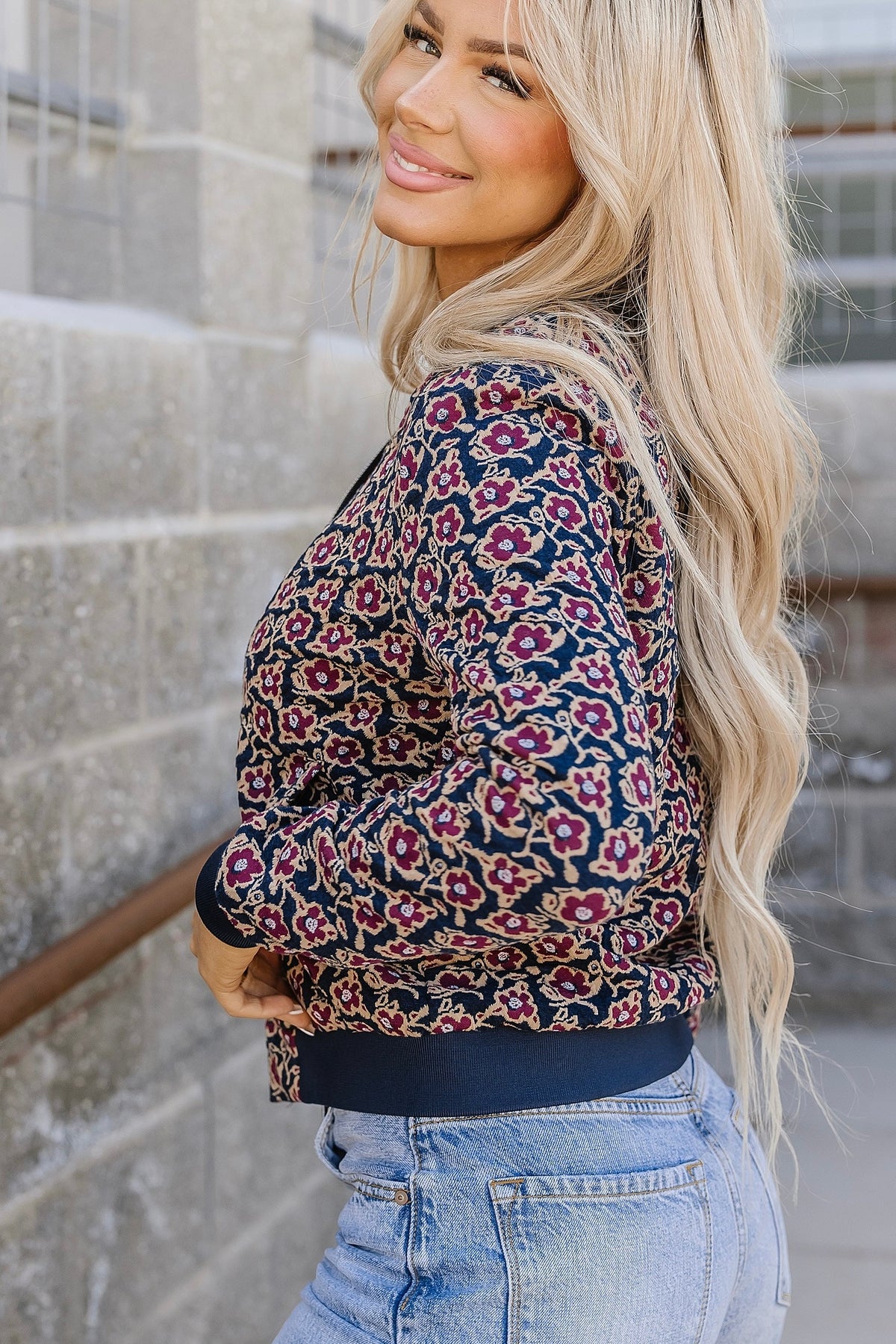 BEVIQUEEN Flowerbomb-er Jacket- Blue