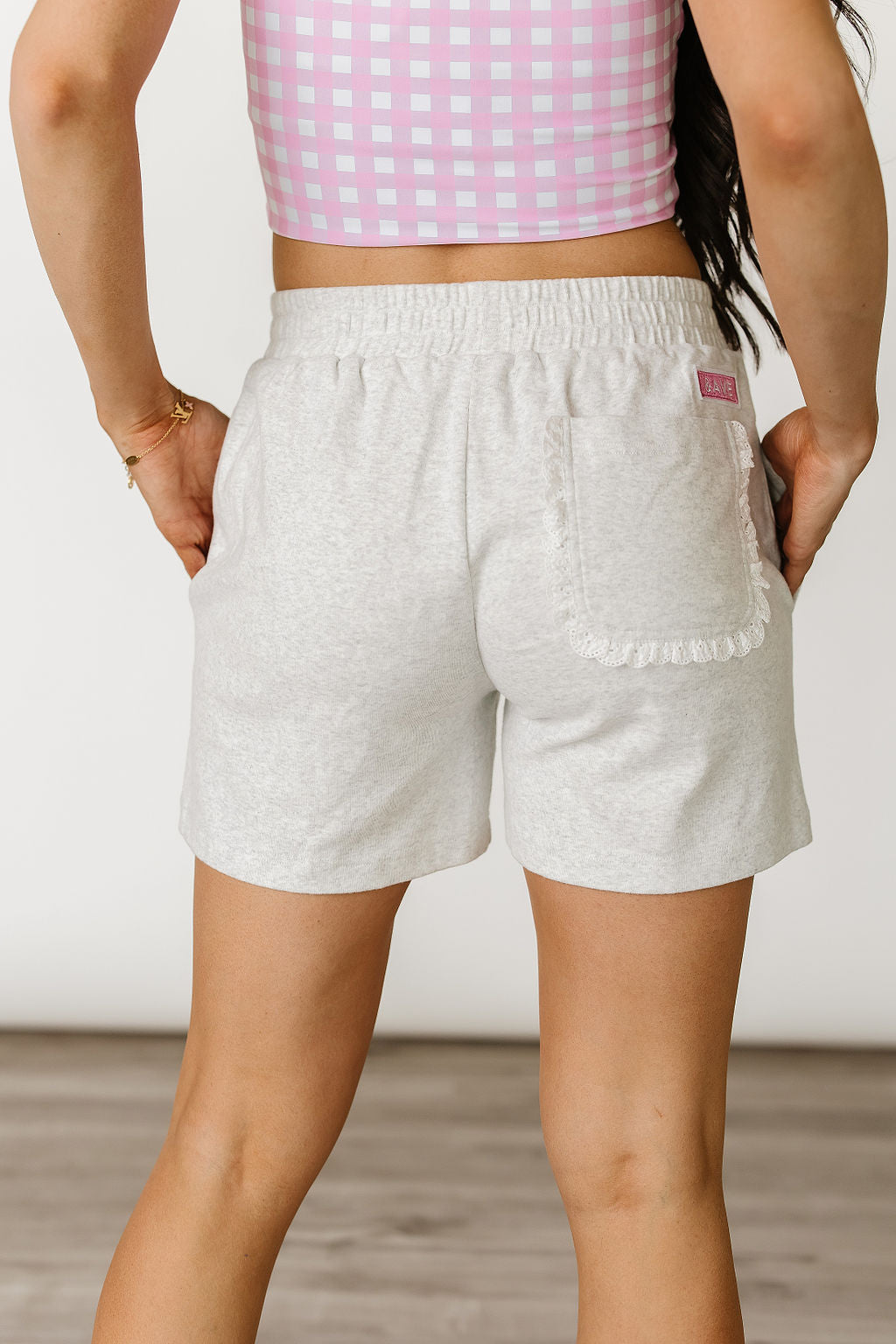 BEVIQUEEN Lace Pocket Shorts - Grey