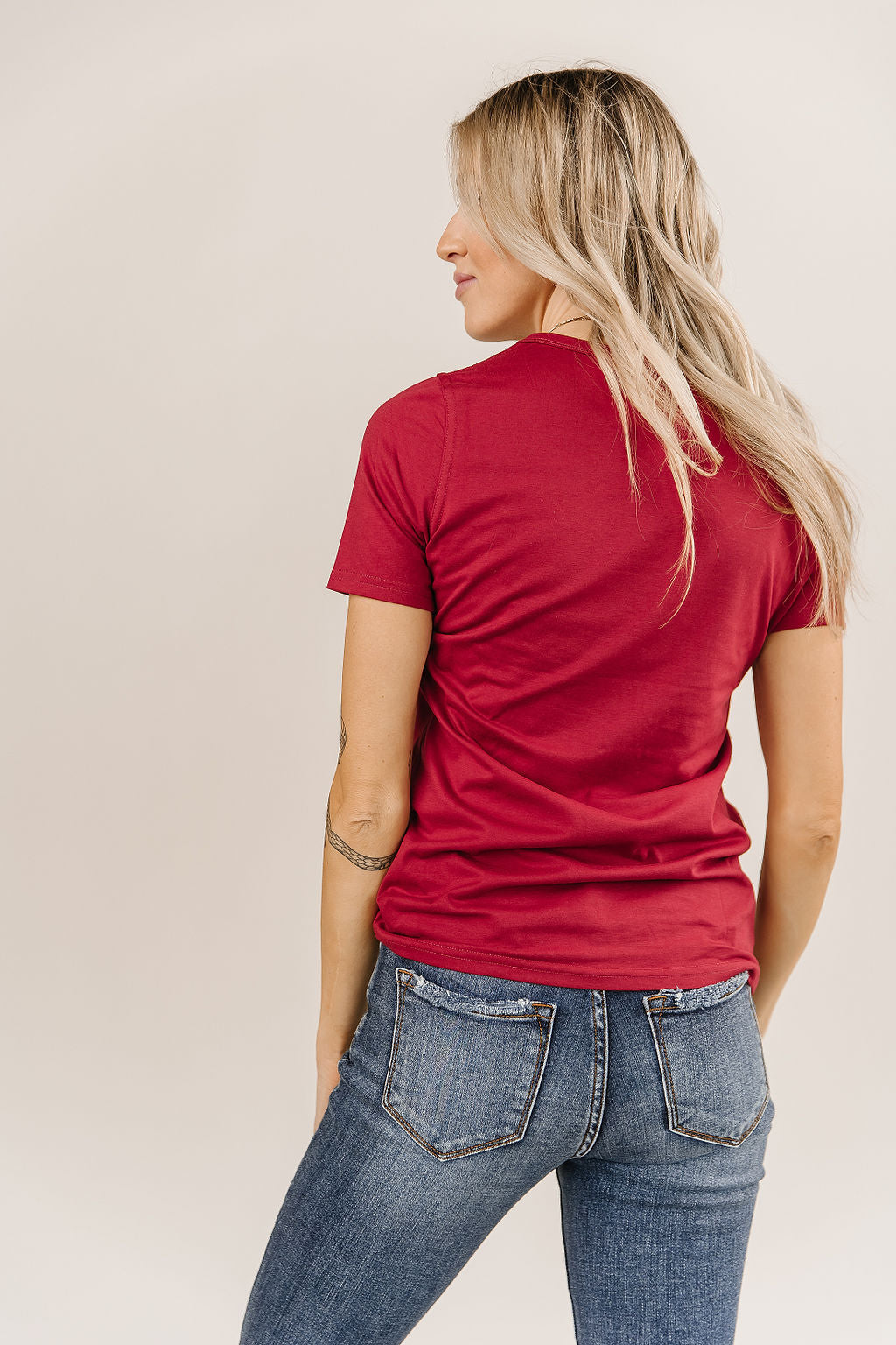 BEVIQUEEN Crew Neck Lulu Tee - Burgundy