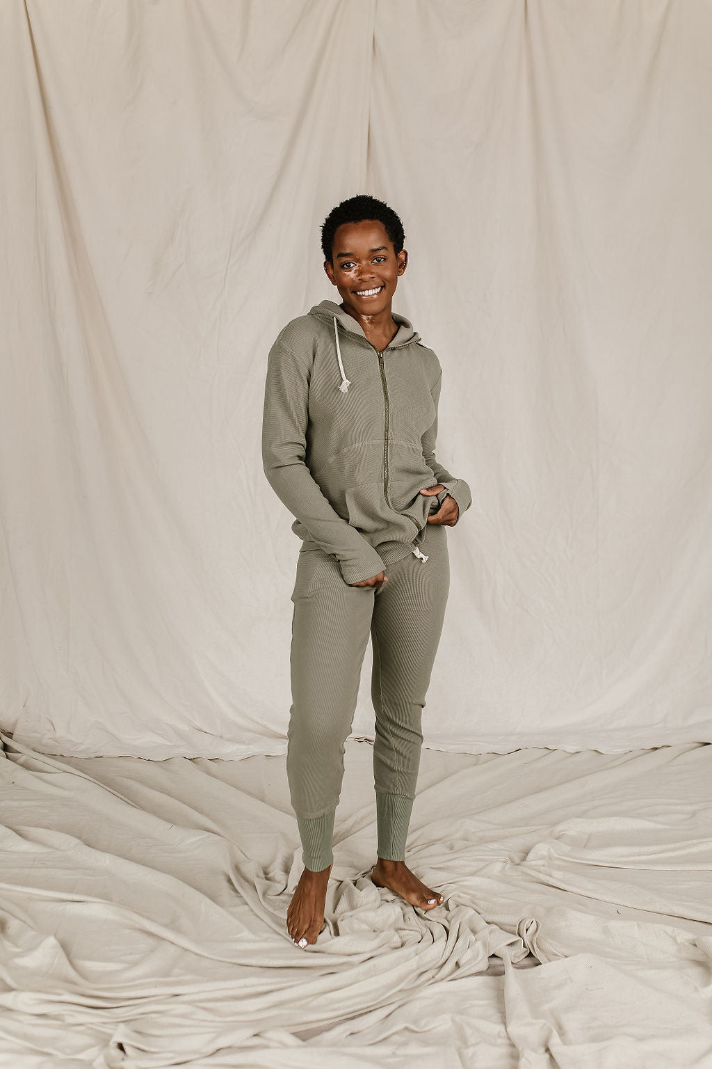BEVIQUEEN Waffle Knit Joggers- Willow