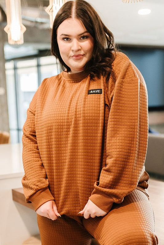 BEVIQUEEN Quilted Pullover - Copper