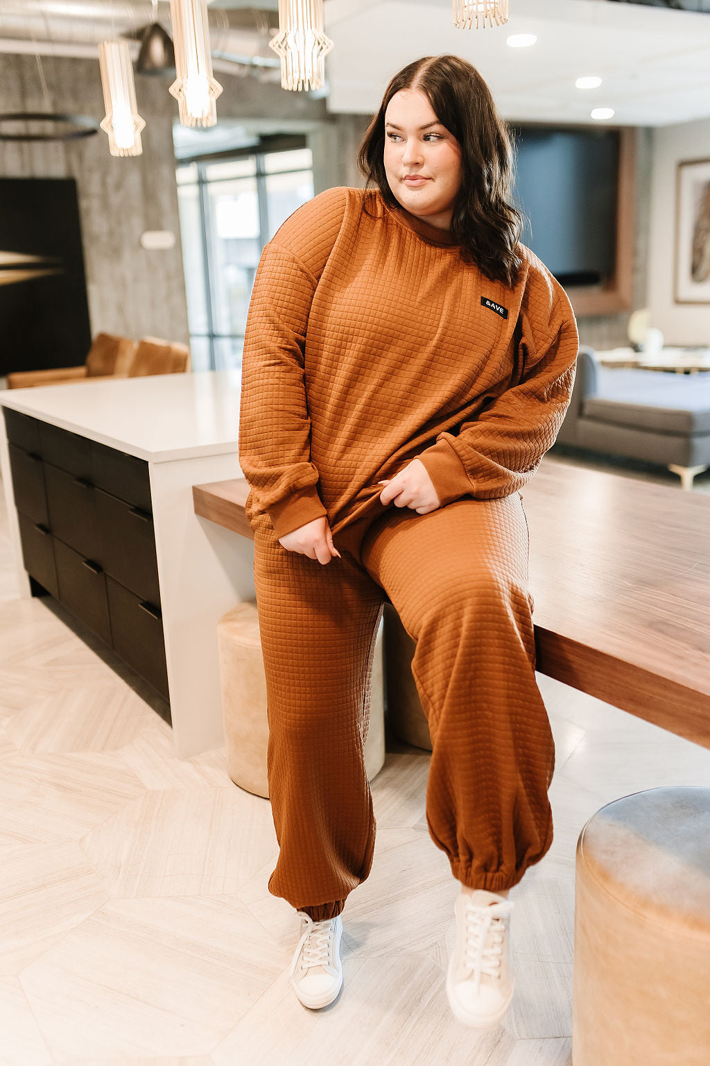 BEVIQUEEN Quilted Pullover - Copper