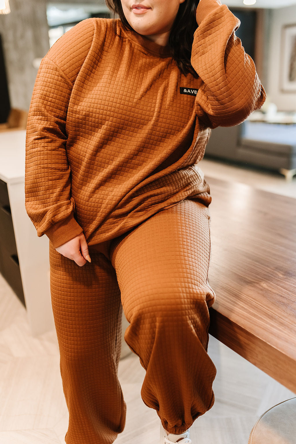 BEVIQUEEN Quilted Pullover - Copper