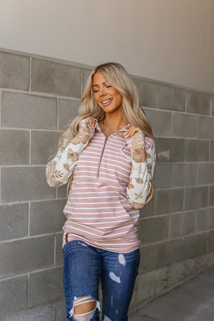 BEVIQUEEN HalfZip Sweatshirt - Rose Over Bros