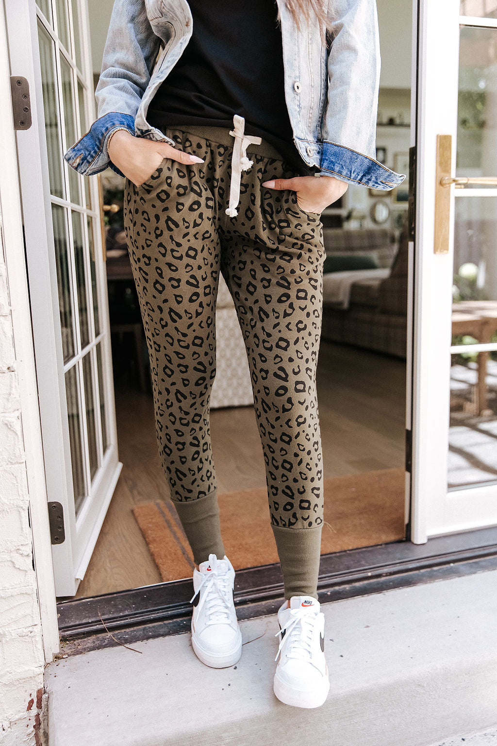 BEVIQUEEN New & Improved Joggers - Olive Leopard
