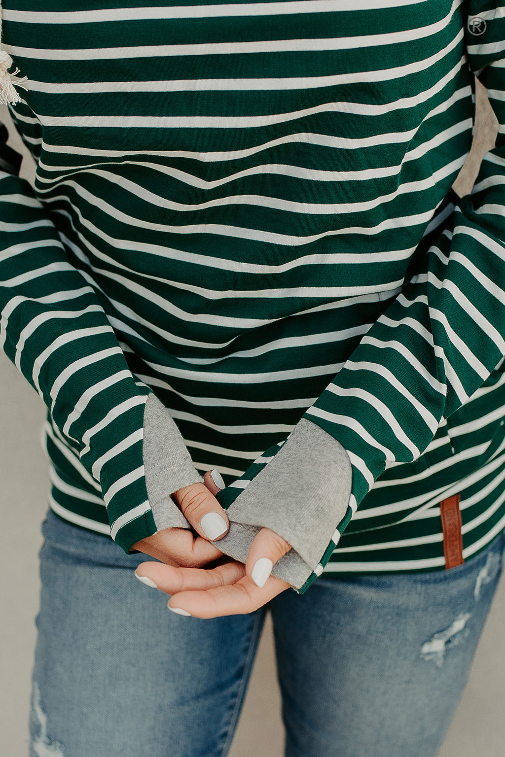 BEVIQUEEN DoubleHood™ Sweatshirt - Line It Up Spruce & Grey