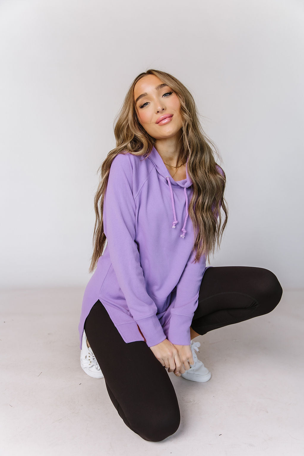BEVIQUEEN Sideslit Hoodie - Bright Lilac