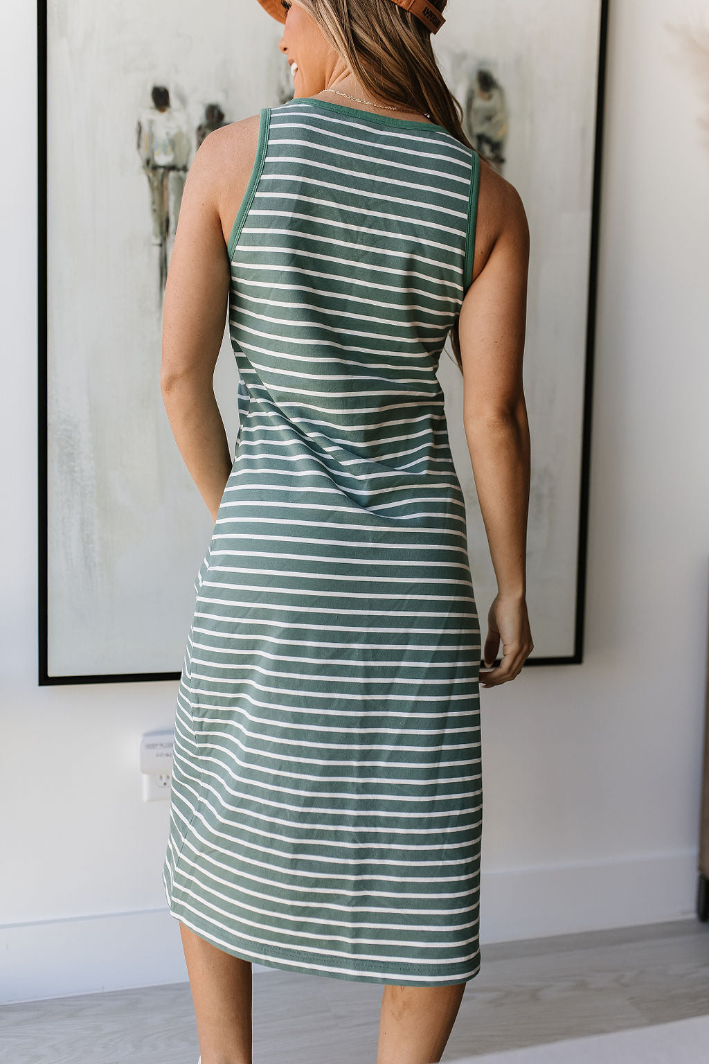 BEVIQUEEN Striped Midi Dress - Sweet Mint